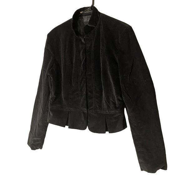 The Limited Black Velour Long Sleeve Cropped Blazer Jacket Women SZ 10 - Picture 8 of 9